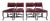 Venetian Louis XV Style Chairs Lacquered Wood with Painted Details and Burgundy Velvet Seats, Set of 8 For Sale