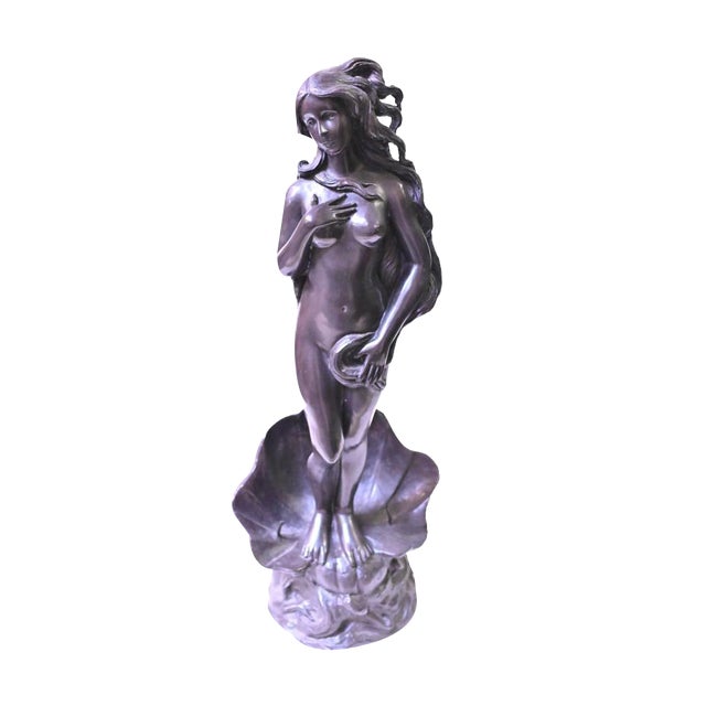 French Bronze Fountain Nude Female Rococo Clam Shell Water Feature For Sale