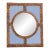 A Blue Glass and Resin Quadrant Wall Mirror. For Sale