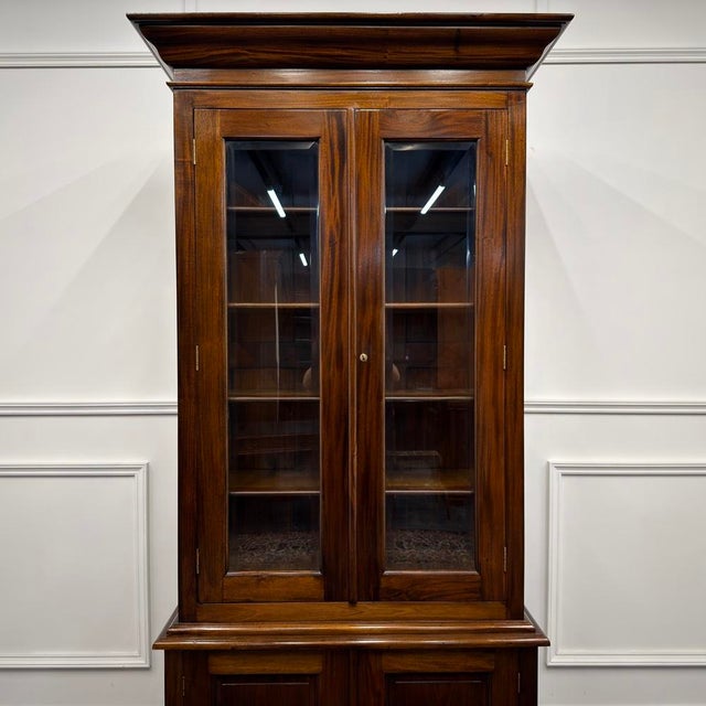 Classic English Bookcase with Glass Doors For Sale - Image 9 of 13