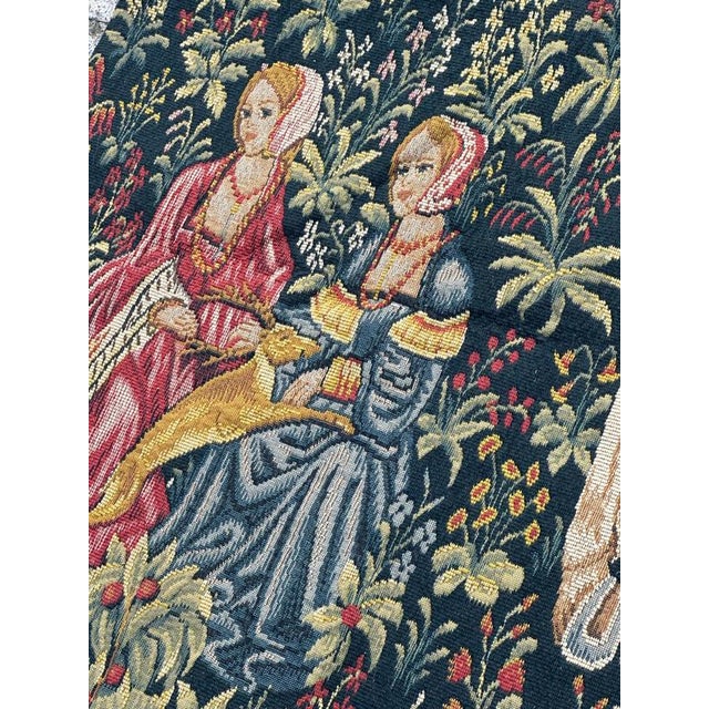 Vintage French Jacquard Tapestry with Noble Amazone Motif in the style of Aubusson, 1970s For Sale - Image 10 of 18