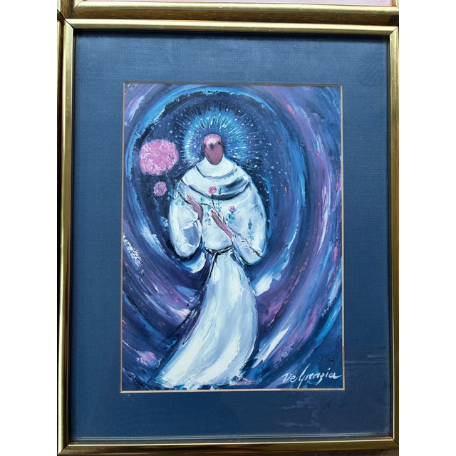 Metal Vintage Ted DeGrazia Framed Print Collection, Set of 6 Southwestern Folk Art Works For Sale - Image 7 of 11