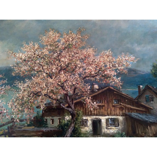 This original mid-century oil on canvas painting by renowned German landscape artist Alexander Reinhardt (1888–1958)...
