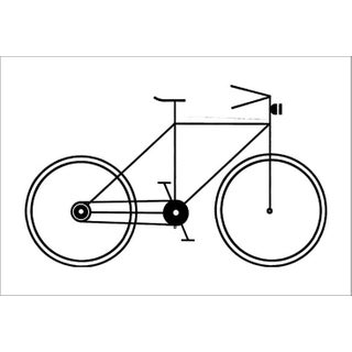 Geometric Black & White Bicycle Poster For Sale