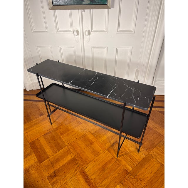 Italian Art Deco Inspired Ts Marble Top Tiered Console Table by Gubi For Sale - Image 4 of 13
