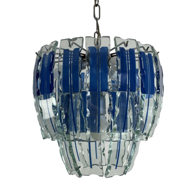 Vintage Chandelier in Colored Murano Glass in the style of Zero Quattro, 1970s For Sale