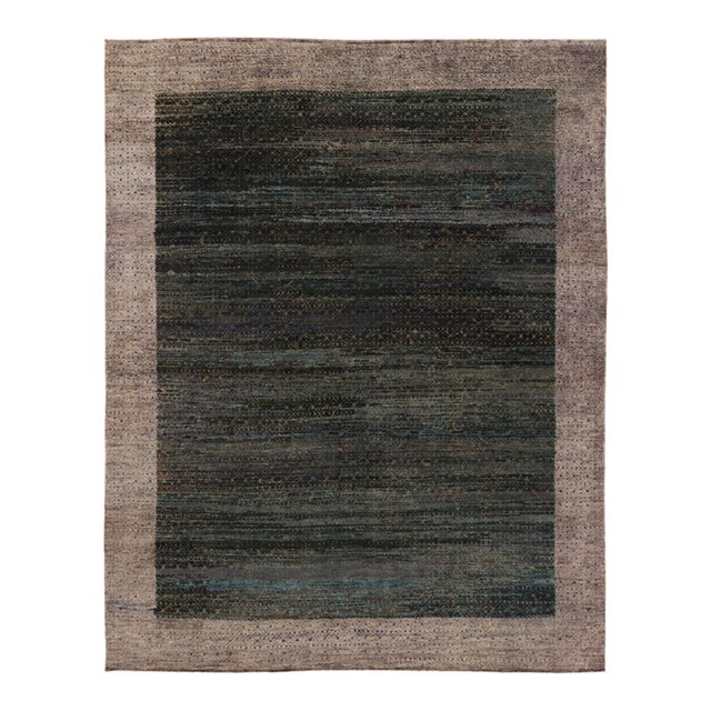 Contemporary Geometric Wool & Natural Silk Rug by Rug & Kilim, India For Sale