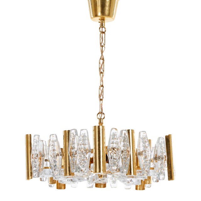 Vintage Chandelier by Carl Fagerlund for Orrefors Glassworks For Sale