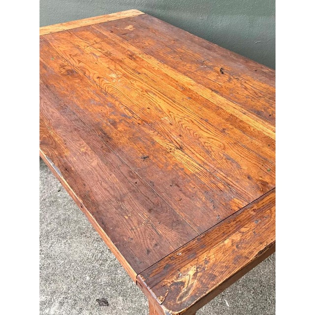 Vintage Solid Wood Farmhouse Table For Sale - Image 12 of 12