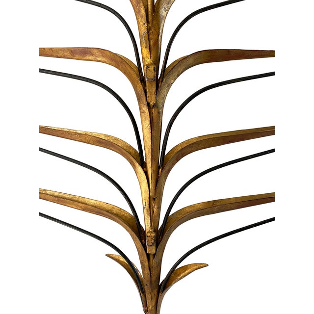Gold Pair of Large Mid 20th Century Metal Candle Sconces For Sale - Image 8 of 12