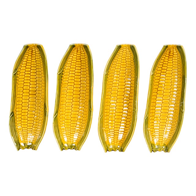 Ceramic Corn Plates, 1950s, Set of 4 For Sale