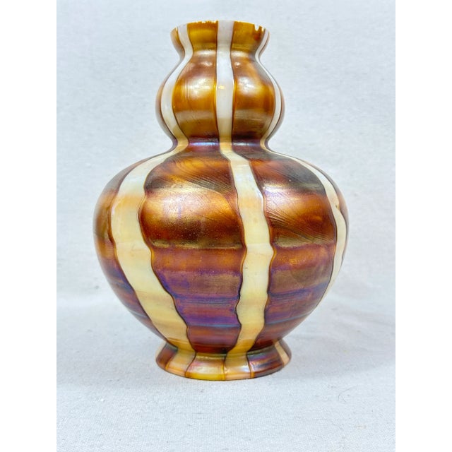 Art Deco Vintage Art Glass Vase For Sale - Image 3 of 9