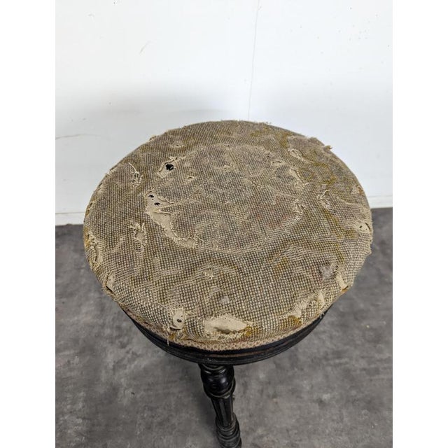 2000 - 2009 Napoleon III Piano Stool in Blackened Wood with Screws For Sale - Image 5 of 6