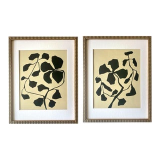 2026 Contemporary Botanical Paintings on Paper by Artist r.k. Red - A Pair For Sale