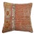 Shabby Chic Orange Turkish Rug Pillow with Red Backside For Sale