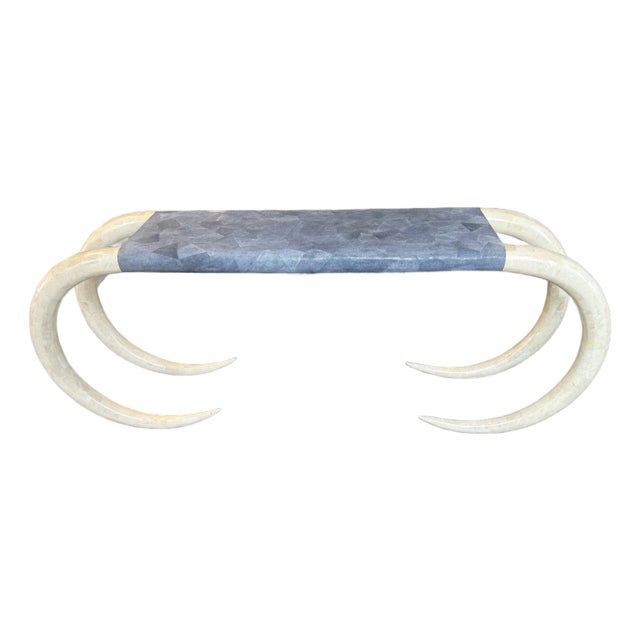 Late 20th Century Maitland Smith Faux Tusk and Sting Ray Console Table For Sale