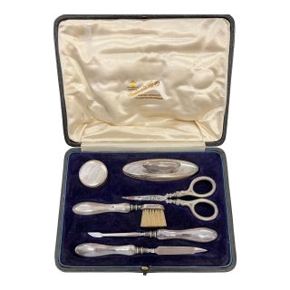 Antique Sterling Silver Manicure Set London, 1898- 6 Pieces For Sale