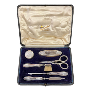 Antique Sterling Silver Manicure Set London, 1898- 6 Pieces