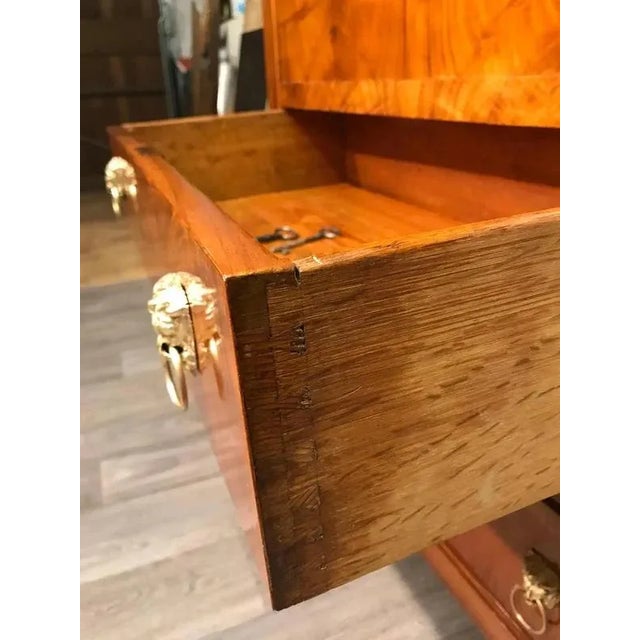 Maroon Biedermeier Secretary Desk, 1820s For Sale - Image 8 of 9