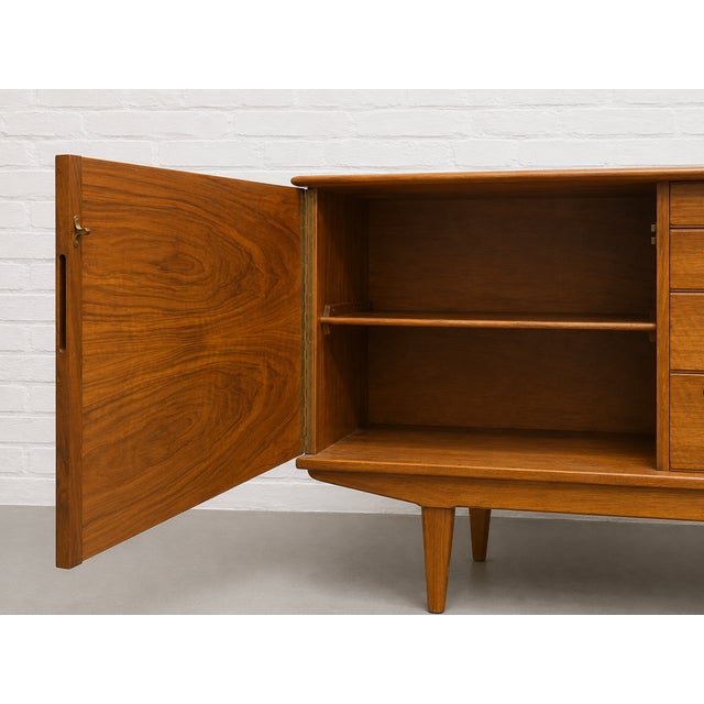 Mid Century Modern Walnut Credenza by Alfred Cox, Made in England, C. 1960’s For Sale - Image 13 of 18