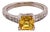 Diamond Yellow Sapphire Ring 14k Gold 1.66 Tcw Women Certified, Size 6.5 For Sale