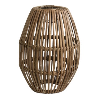 Vintage Boho Rattan Pendant Light Shade For Sale