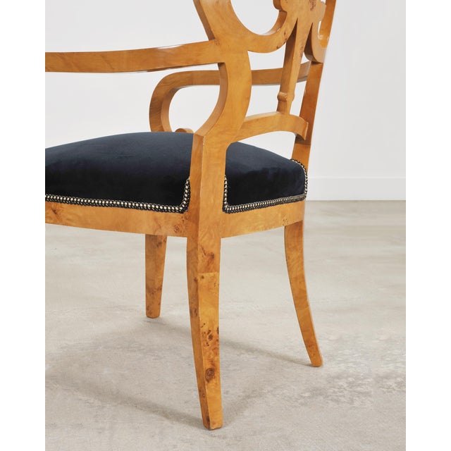 Set of Twelve Viennese Biedermeier Style Burlwood Dining Chairs For Sale - Image 16 of 18