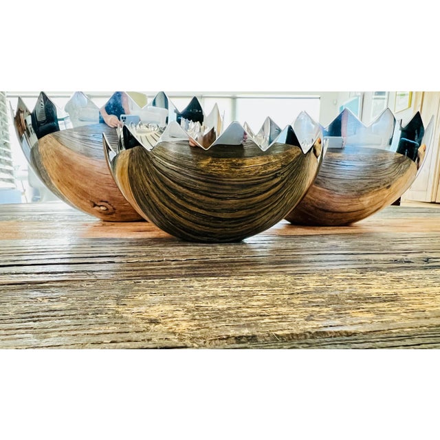 1980s Giuliano Malimpensa Mesa Design Italy Nesting Sawtooth Bowls- Set of 3 For Sale - Image 9 of 12