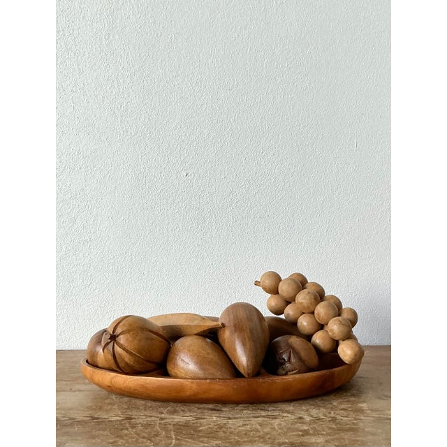 This exquisite vintage fruit set from Leilani is a masterclass in mid-century organic design, showcasing the rich,...