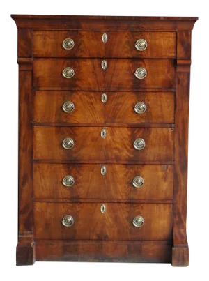 Antique French Empire Highboy Dresser