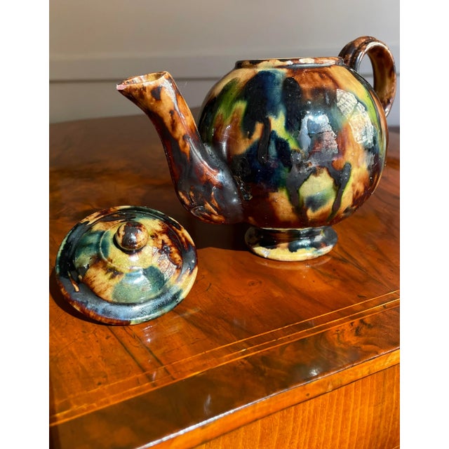 19th C. Thomas Whieldon Staffordshire Glaze Tea Pot For Sale - Image 4 of 5