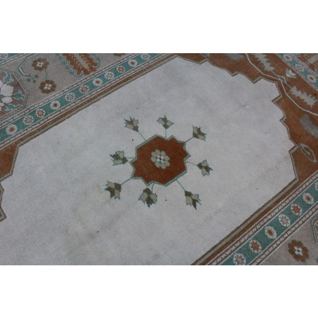 Beige Vintage Turkish Area Rug - 79"x95" For Sale - Image 8 of 13