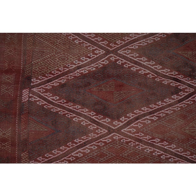 Vintage Embroided Jajim Kilim Rug 5'7'' X 7'5'' For Sale - Image 9 of 10