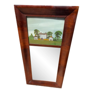 Antique Trumeau Style Folk Art Mirror