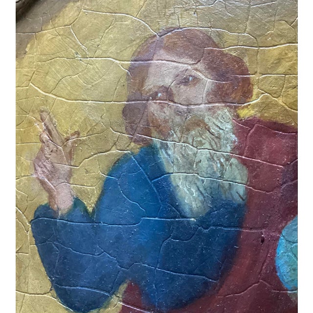 Religious 16th/17th C. Italian Old Master Antique Oil on Ornate Wood Panel Religious Icon For Sale - Image 3 of 10