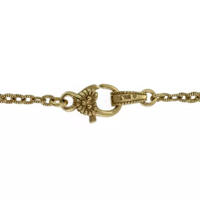 Judith Ripka Diamond Pearls Pink Crystal 18k Yellow Gold Long Necklace For Sale - Image 4 of 5