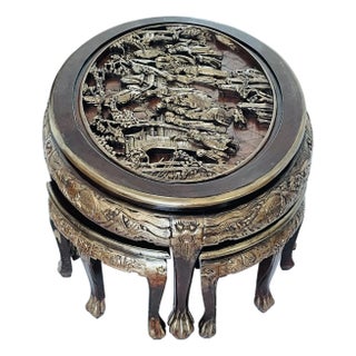 Reduced- Gorgeous Antique Chinese Chinoiserie Carved Coffee Table For Sale