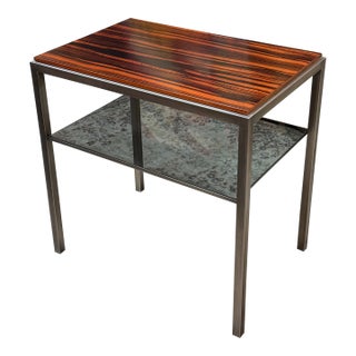 Macassar Ebony/Smoked Glass Side Table For Sale