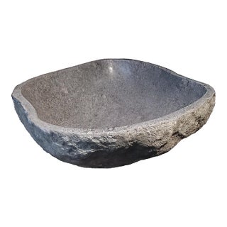 Hand-Carved Stone Basin, Indonesia, Contemporary For Sale