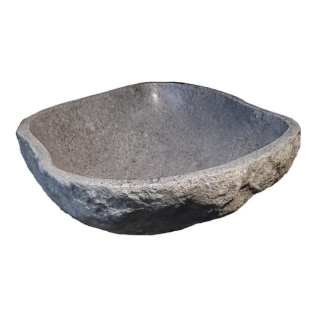 Hand-Carved Stone Basin, Indonesia, Contemporary For Sale