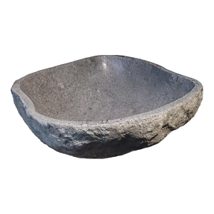Hand-Carved Stone Basin, Indonesia, Contemporary