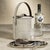 Contemporary Bilthoven Hair-On-Hide Leather Insulated Ice Bucket For Sale - Image 3 of 3