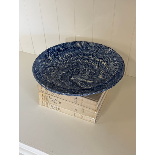 Signed Christine Jouval Blue Aptware Serving Bowl For Sale - Image 15 of 18