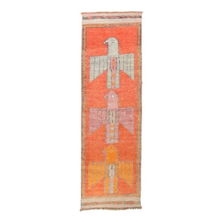 Vintage Pigeon Turkish Kurd Runner - 3'3" x 11' For Sale