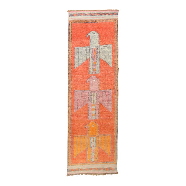 Vintage Pigeon Turkish Kurd Runner - 3'3" x 11' For Sale