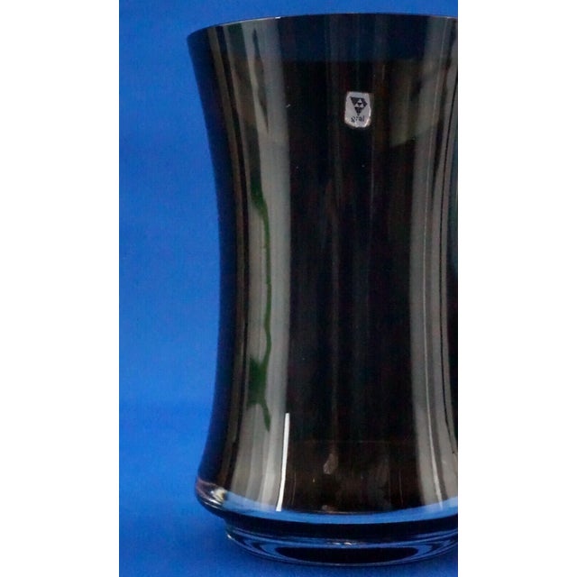 Vintage Vase in Black Smoked Glass from the Gral Crystal Manufactory, Germany, 1950s For Sale - Image 14 of 18