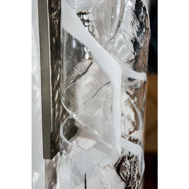 Metal Murano Art Glass Wall Sconce For Sale - Image 7 of 10