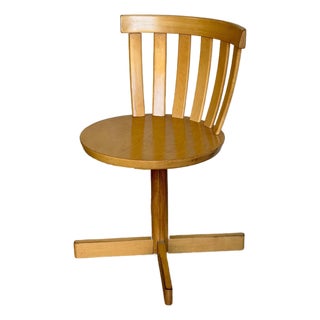 Mid 20th Century Edsbyverken Beechwood Swivel Chair Mid-Century Modern For Sale