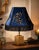 2020s Designer Regal Sapphire Blue Velvet Zebra Lampshade With Rayon Fringe Trim For Sale - Image 5 of 5