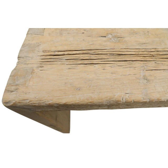 Rustic Mid-Century Weathered Natural Wood Waterfall Console Table For Sale - Image 3 of 3